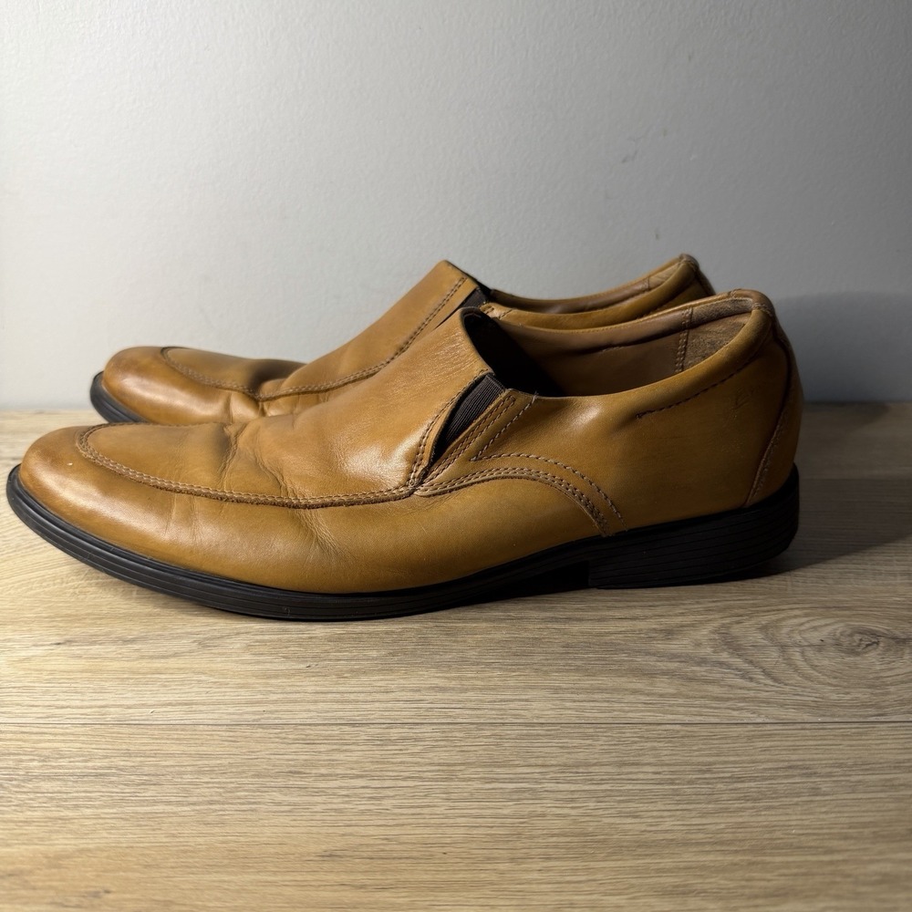 Clarks Collection Extreme Comfort Mens Tan Slip On Loafers Moc Toe Shoes 11.5 M